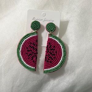 NWT Beaded Watermelon Earrings
